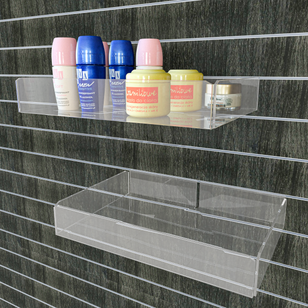 300mm ACRYLIC TRAY SLATWALL