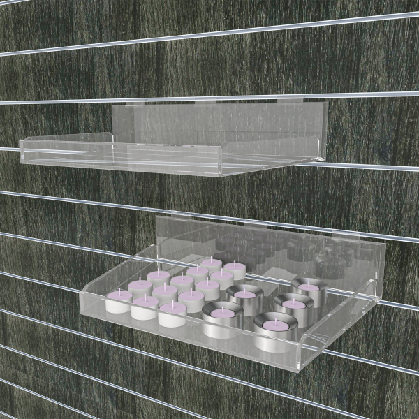 ACRYLIC LIPPED SHELF SLATWALL