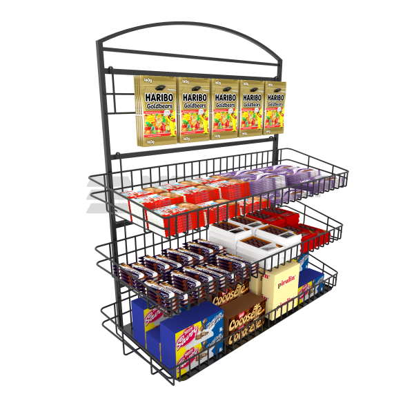BLACK WIRE CANDY DISPLAY L600*D230*H670MM