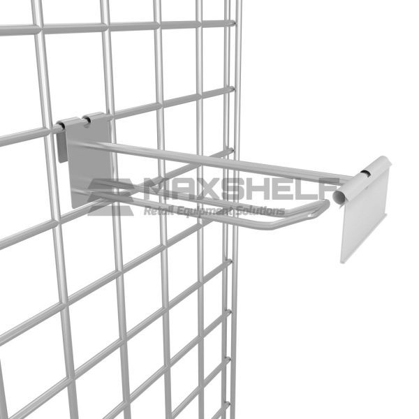 Grid Panel Euro Hook With Tag Arm <span class=hred>From £0.93 & Sold in Packs of 25</span>