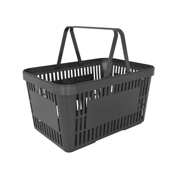Plastic Shopping Baskets - 22 Litre Capacity - Black