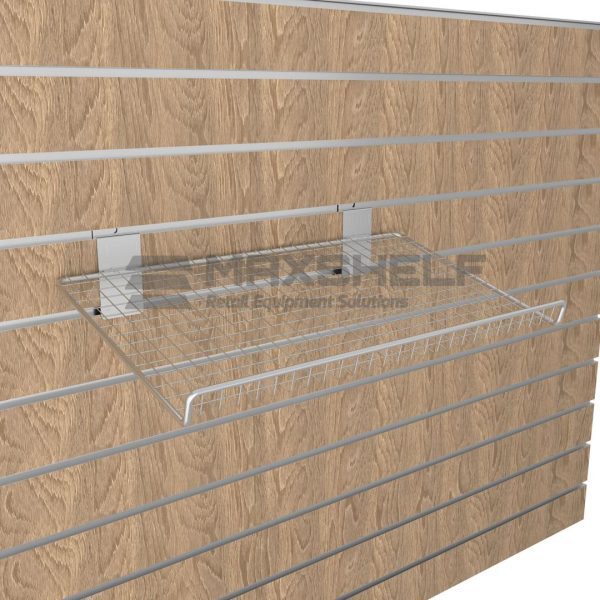 SLATWALL WIRE SHELF 60CM X 30CM WITH SLOPE