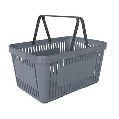 Plastic Shopping Baskets - 22 Litre Capacity - Grey