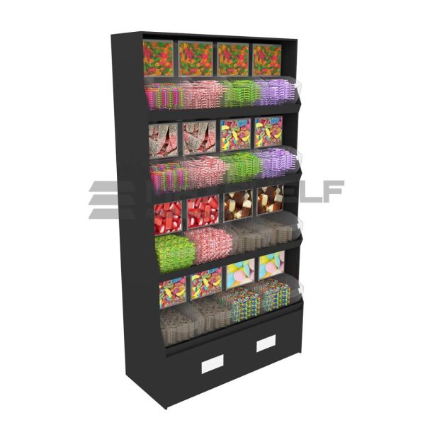 4 TIER PICK N MIX DISPLAY BLACK