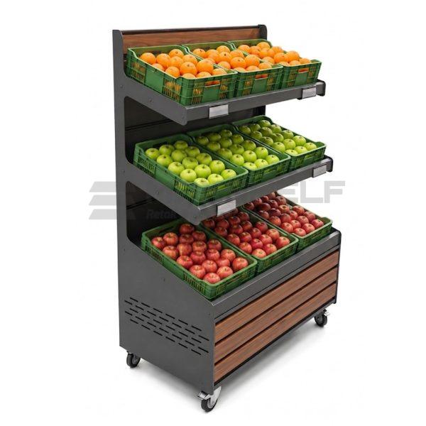 3-Tier Fruit and Veg Display Stand on Castors - Indoor & Outdoor