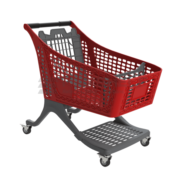 Plastic Trolley 135 Litre Red (B-Grade)