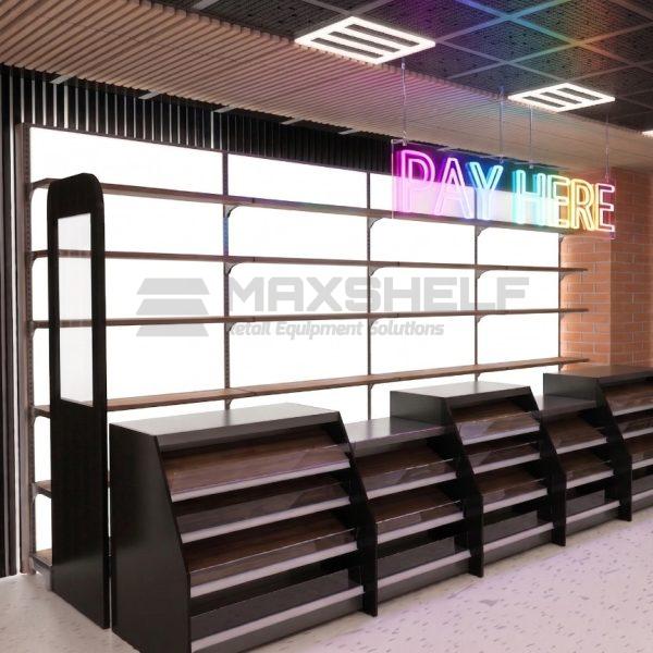 LED Illuminated Back Panel for Shop Shelving