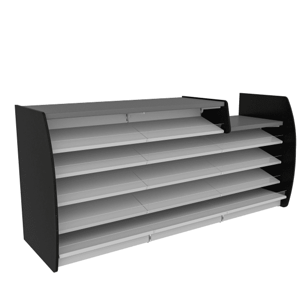3m SHOP COUNTER WITH END DROP WITH BLACK SIDES