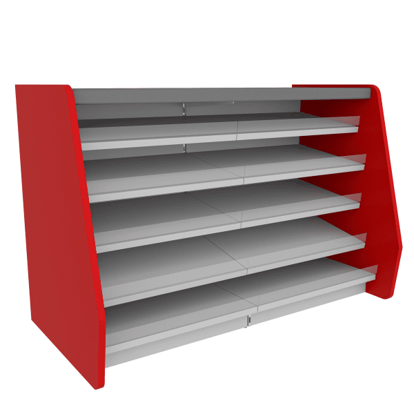 STRAIGHT SHOP COUNTER WITH RED SIDES