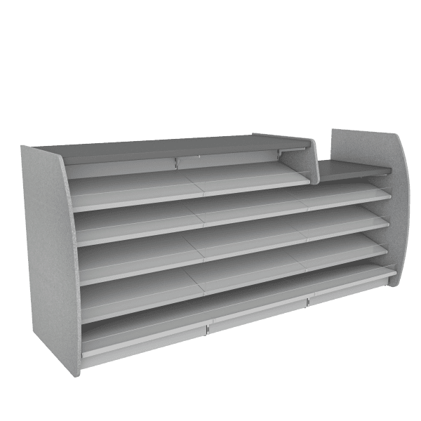 3m SHOP COUNTER WITH END DROP WITH SILVER SIDES