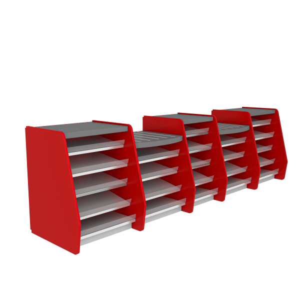 4m 2 DROPS SHOP COUNTER RED SIDE PANELS