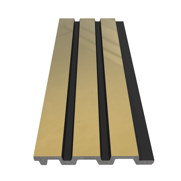 9 - DECORATIVE SLATWALL STRIPS METALIC GOLD 118*2900*11mm (1231 -0332D ) INDOOR USE ONLY