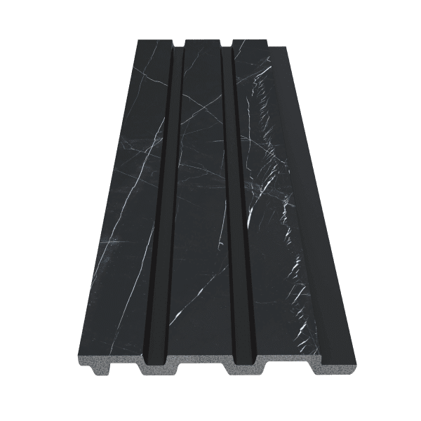 6 - DECORATIVE SLATWALL STRIPS BLACK MARBLE 118*2900*11mm ( 1231-24038 ) INDOOR USE ONLY