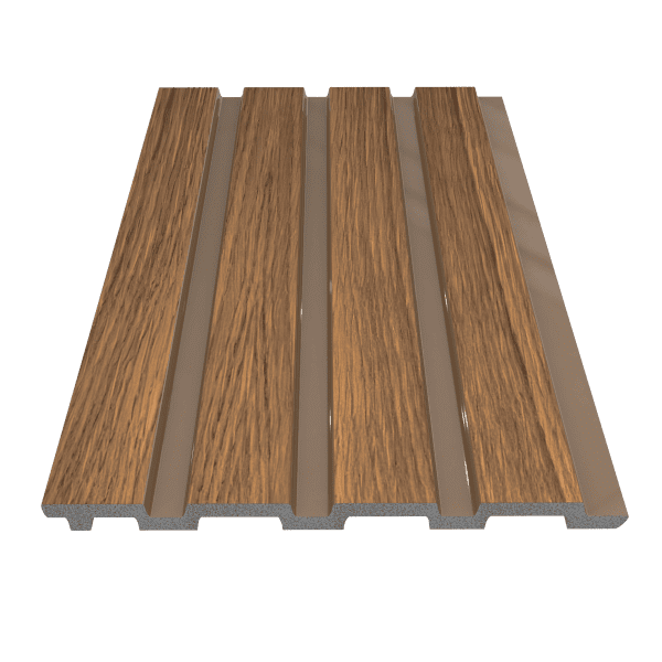 5 - DECORATIVE SLATWALL STRIPS WALNUT & ROSE GOLD 200*2900*11mm ( 2001 - 35 ) INDOOR USE ONLY