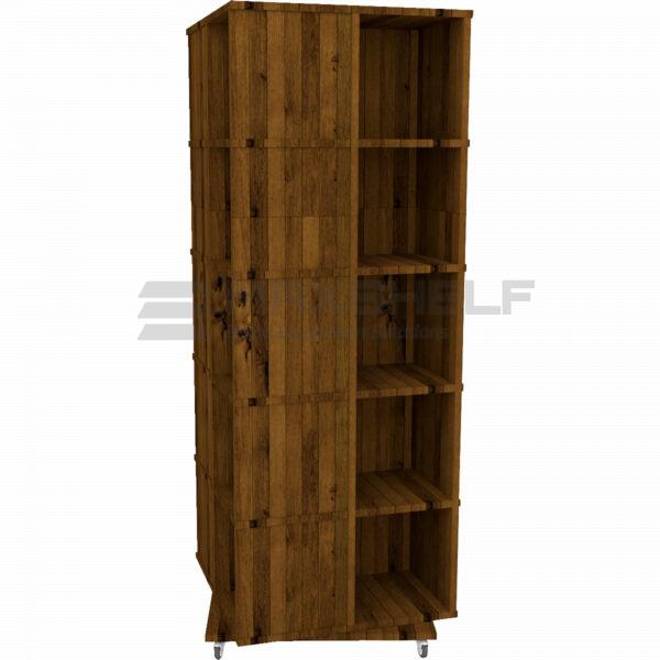 Spinning Rustic Wooden Clothes Cabinet