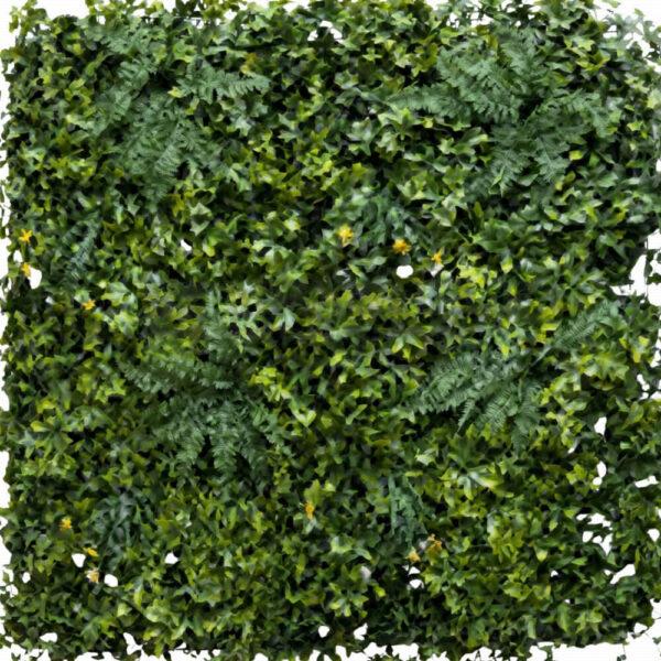 Dense Mid & Dark Green Leafy Artificial Wall Panel 100x100cm | Vibrant Foliage