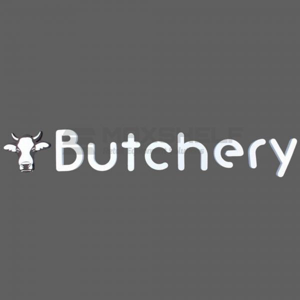 3D Foam Letter Sign – "Butchery" with Cow Icon | Self-Adhesive | 2447mm