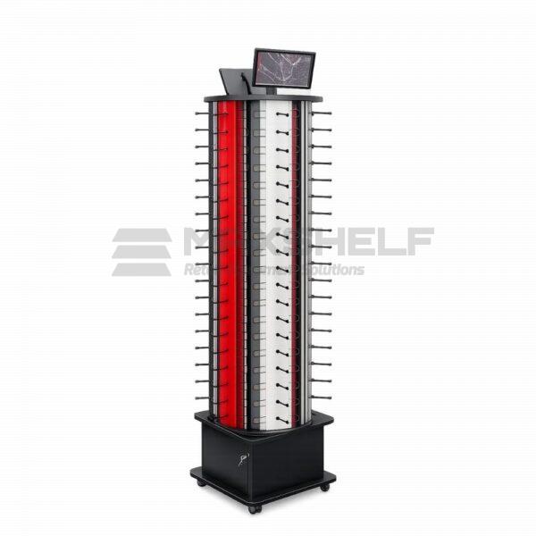 Sided Spinning Glasses Display Stand – Lockable Floor Unit