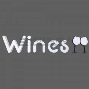 3D Foam Letter Sign – "Wines" with Wine Glass Icons | Self-Adhesive | 1814mm