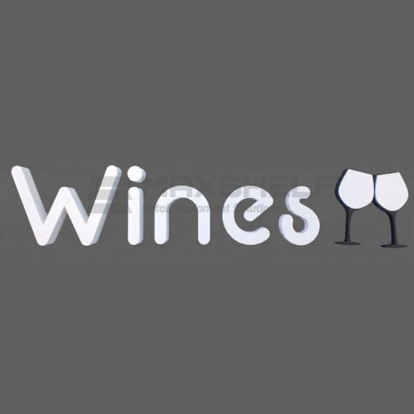 3D Foam Letter Sign – "Wines" with Wine Glass Icons | Self-Adhesive | 1814mm