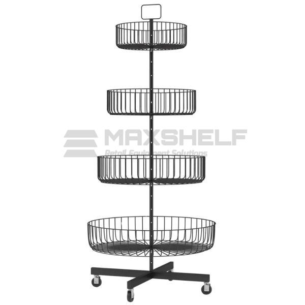 4 Tier Display Stand With Circular Baskets