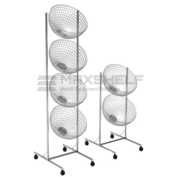 4 Tier & 2 Tier Display Stand With Round Baskets