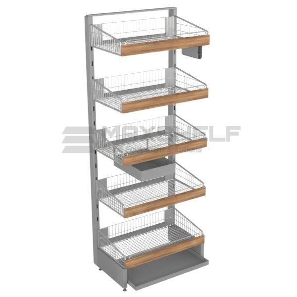 5 Tier Metal Display Stand With Wire Shelves