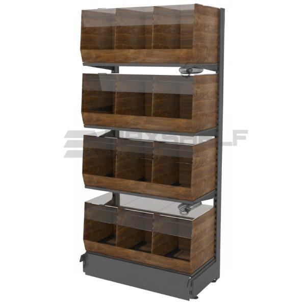 Enclosed Bread Display Shelf With Acrylic Front