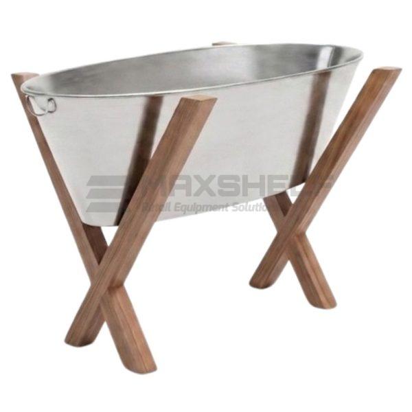 Galvanised Tub Display Stand with Solid Pine Frame
