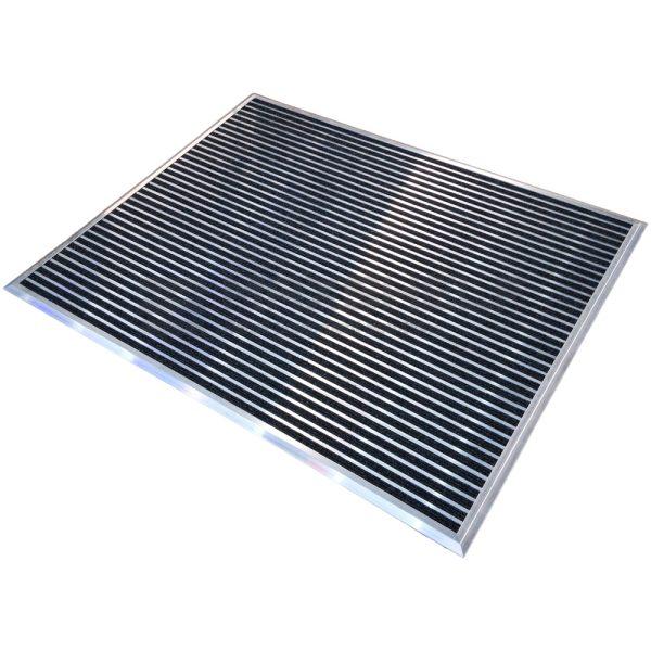 Commercial Aluminium Door Mat – Ribbed Carpet Insert | Shop Entrance Mat | 2 Sizes