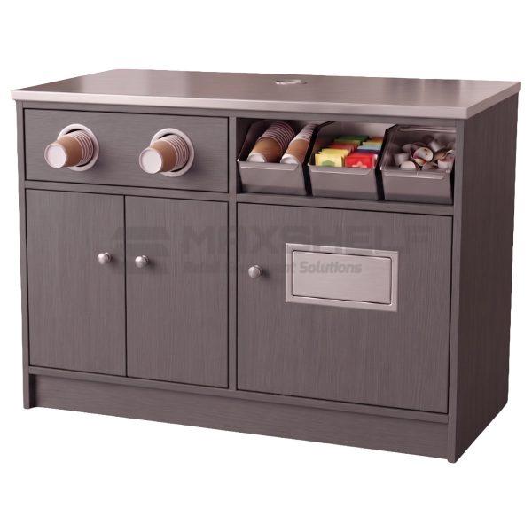 Coffee Station Unit with Cup Dispensers & Condiment Dividers – Stainless Steel Top | 1200×600mm (Copy)